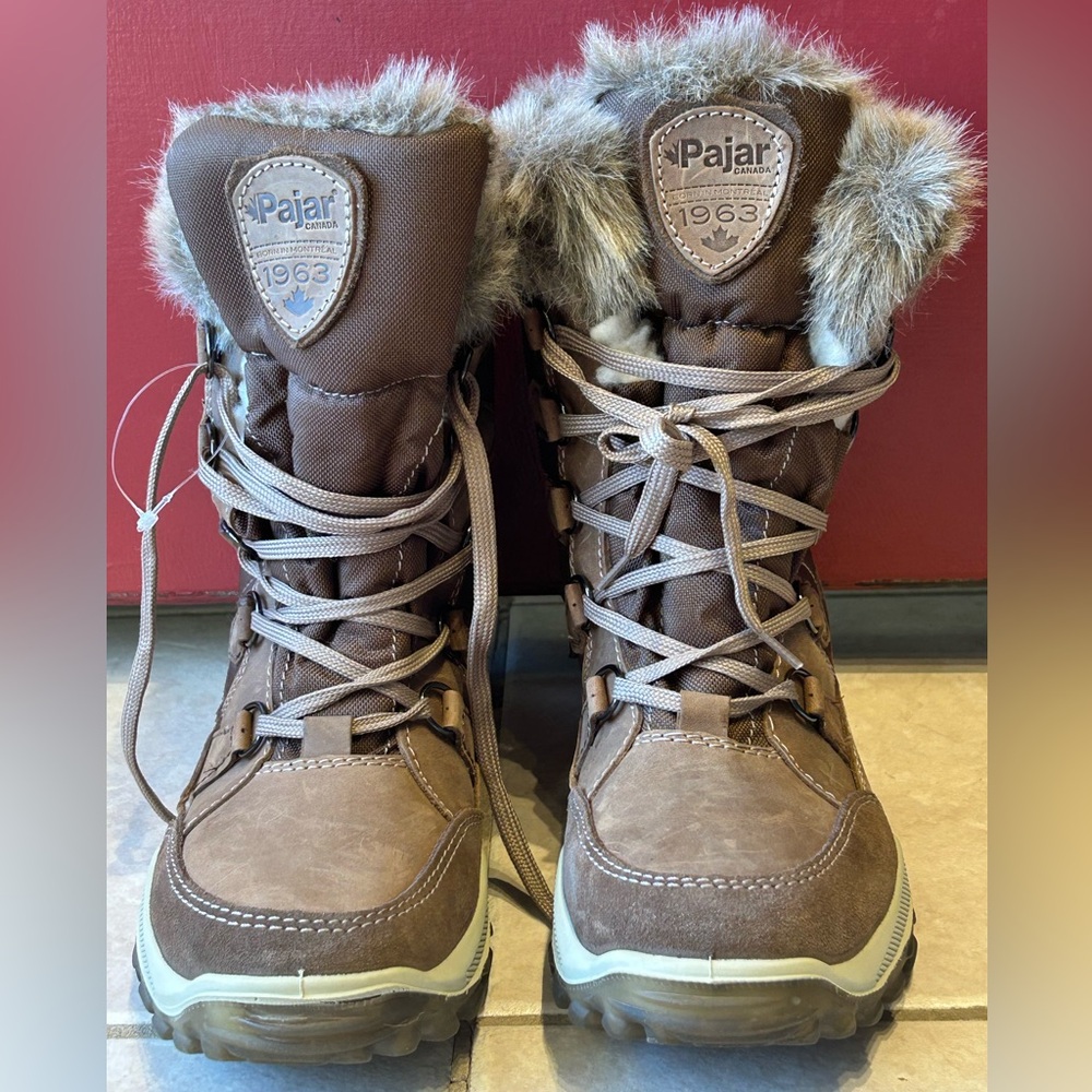 NWOT PAJAR CANADA s9-9.5 faux fur snow boots-waterproof-insulated-side zip